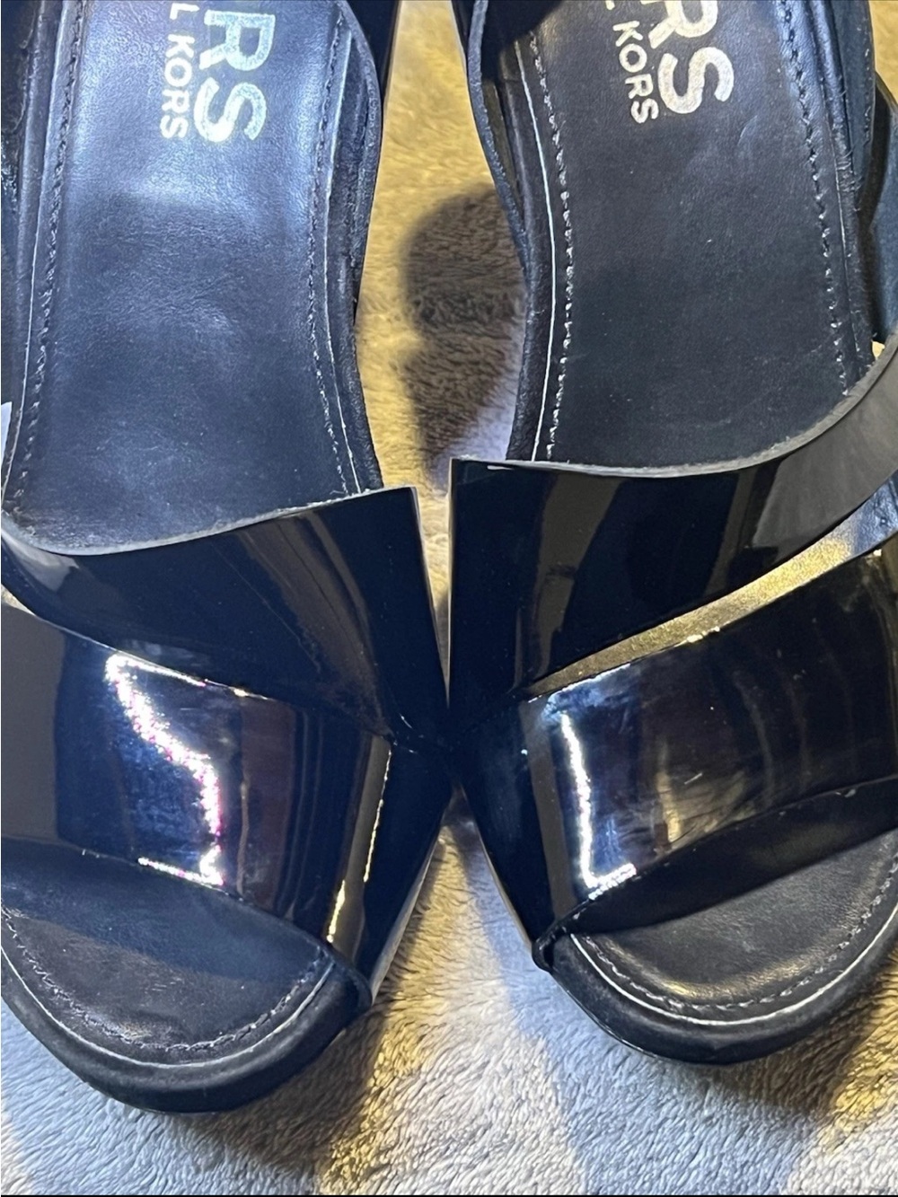 Michael Kors Black Patent Slingback Sandals - Picture 7 of 9